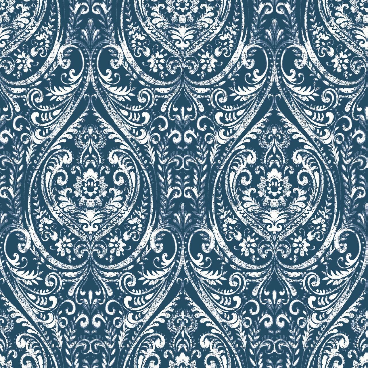NuWallpaper Bohemian Damask Indigo Peel & Stick Wallpaper